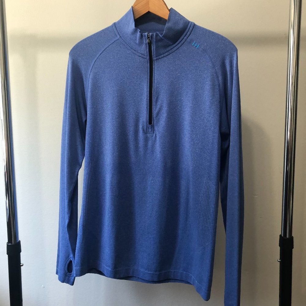 Lululemon Metal Vent Tech LS 1/2 Zip. Blue. Small.